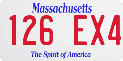 MA license plate 126EX4