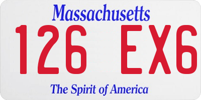 MA license plate 126EX6