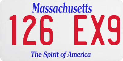 MA license plate 126EX9