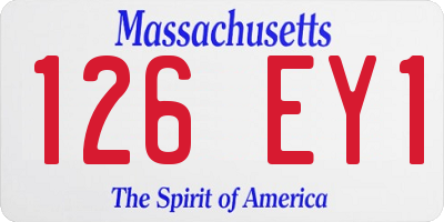 MA license plate 126EY1