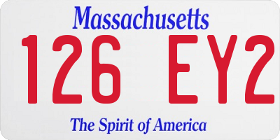 MA license plate 126EY2