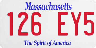 MA license plate 126EY5