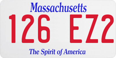 MA license plate 126EZ2