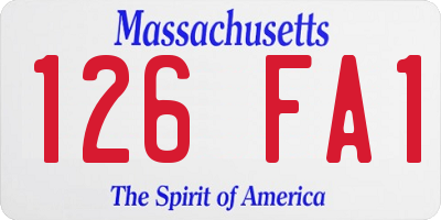 MA license plate 126FA1