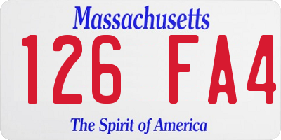 MA license plate 126FA4