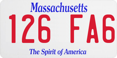 MA license plate 126FA6