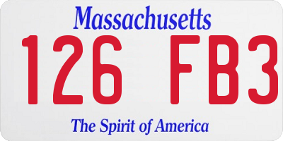 MA license plate 126FB3