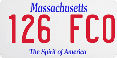 MA license plate 126FC0