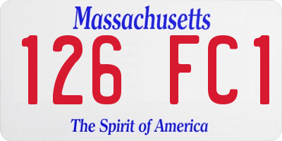 MA license plate 126FC1