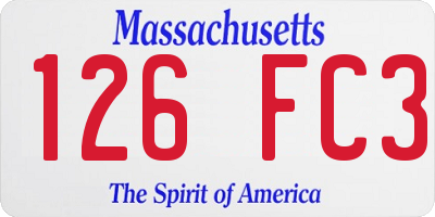 MA license plate 126FC3