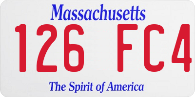 MA license plate 126FC4