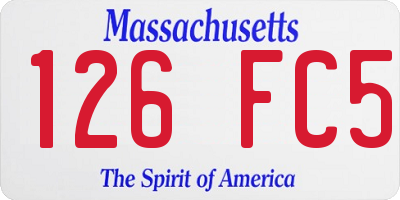 MA license plate 126FC5