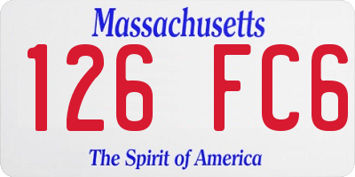 MA license plate 126FC6