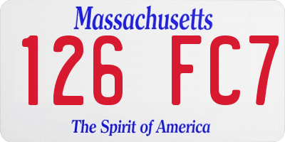 MA license plate 126FC7