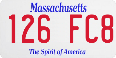 MA license plate 126FC8