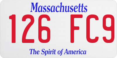 MA license plate 126FC9
