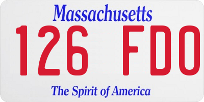 MA license plate 126FD0