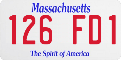 MA license plate 126FD1