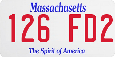 MA license plate 126FD2