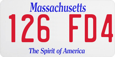 MA license plate 126FD4