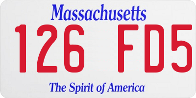 MA license plate 126FD5