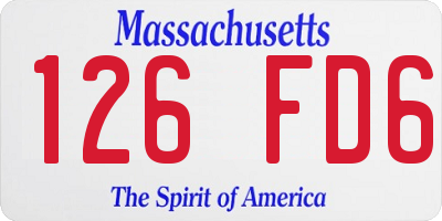 MA license plate 126FD6