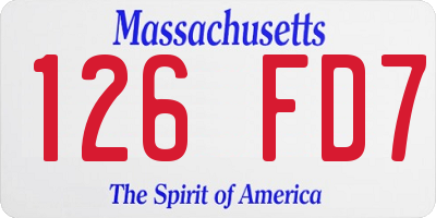 MA license plate 126FD7