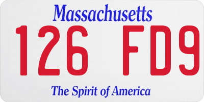 MA license plate 126FD9