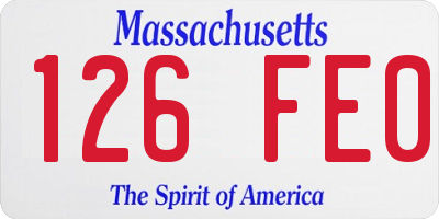 MA license plate 126FE0