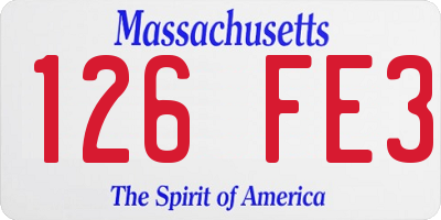 MA license plate 126FE3