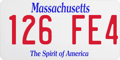MA license plate 126FE4