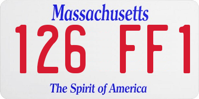MA license plate 126FF1
