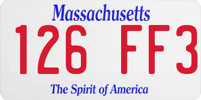 MA license plate 126FF3
