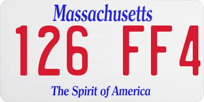 MA license plate 126FF4