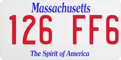 MA license plate 126FF6