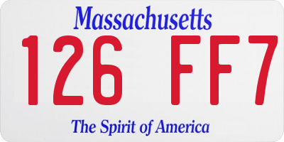 MA license plate 126FF7