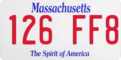 MA license plate 126FF8