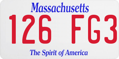MA license plate 126FG3