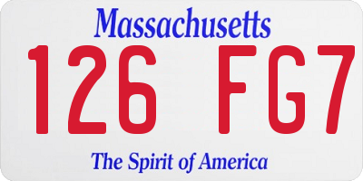 MA license plate 126FG7