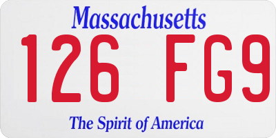 MA license plate 126FG9