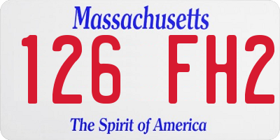 MA license plate 126FH2