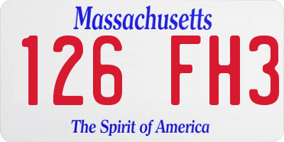 MA license plate 126FH3