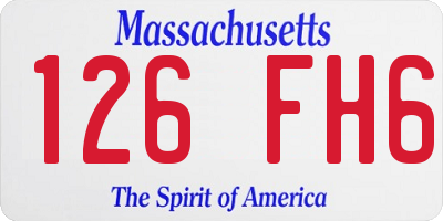 MA license plate 126FH6