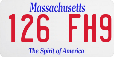 MA license plate 126FH9