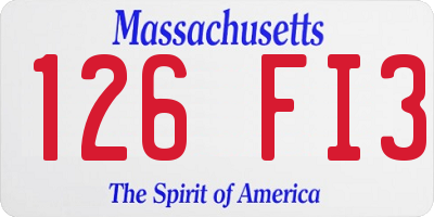 MA license plate 126FI3