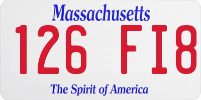 MA license plate 126FI8