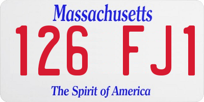 MA license plate 126FJ1