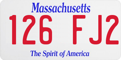 MA license plate 126FJ2