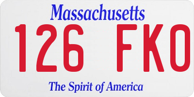 MA license plate 126FK0
