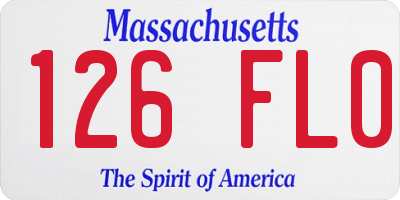 MA license plate 126FL0